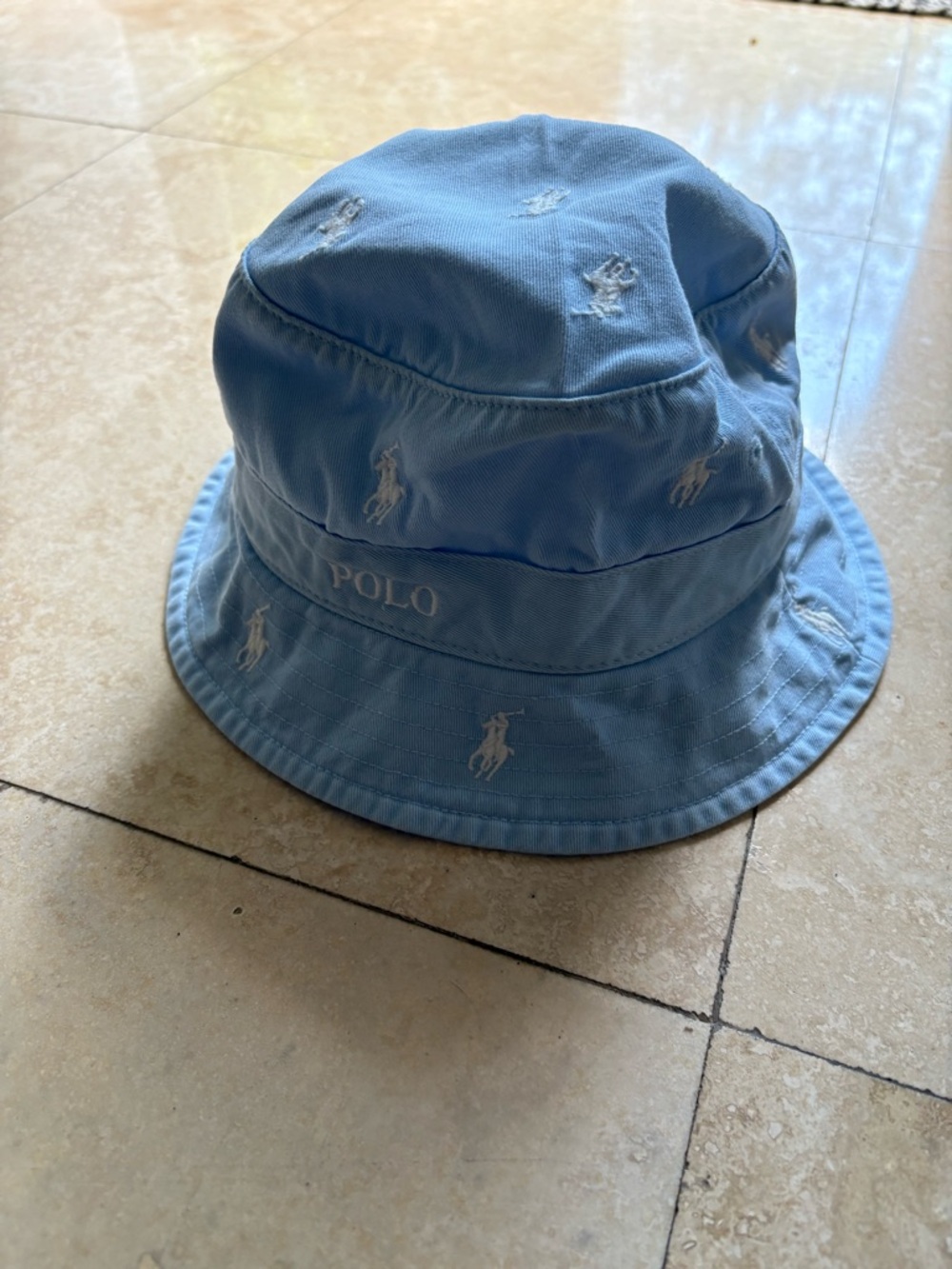 Polo by Ralph Lauren Sky Blue Embroidered Logo Bucket Hat - Picture 5 of 6